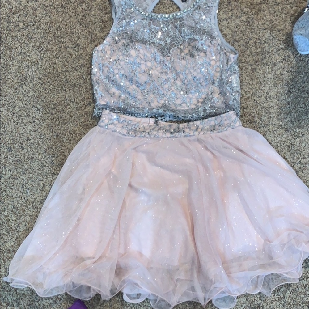 Sparkly pink 2 piece dress